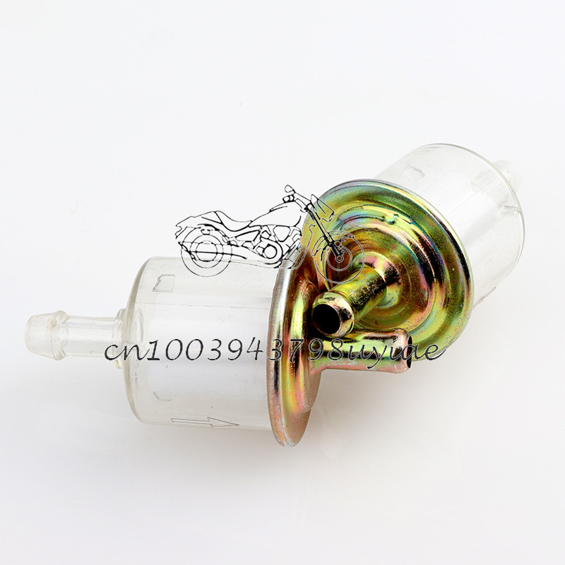 8 ks univerzálny filter palivového potrubia pre motocykel, benzín, olej, plyn, olej, 5/16" 8 mm, bronzový kovový kryt pre motocykel, štvorkolku, motokáru