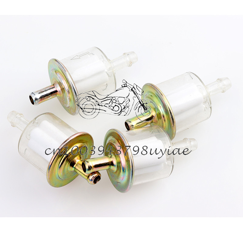 8 ks univerzálny filter palivového potrubia pre motocykel, benzín, olej, plyn, olej, 5/16" 8 mm, bronzový kovový kryt pre motocykel, štvorkolku, motokáru