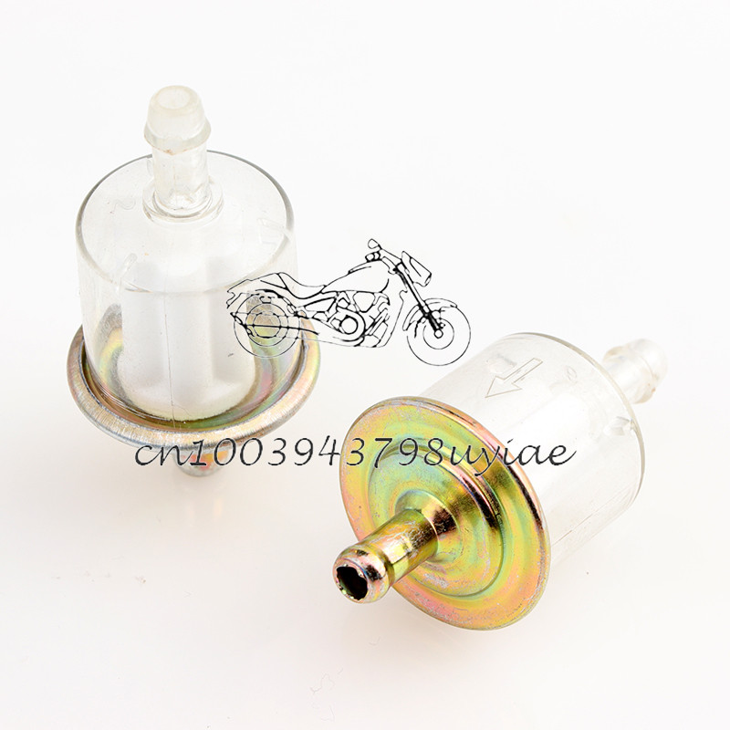 8 ks univerzálny filter palivového potrubia pre motocykel, benzín, olej, plyn, olej, 5/16" 8 mm, bronzový kovový kryt pre motocykel, štvorkolku, motokáru