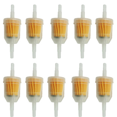 10db univerzális soros gáz/üzemanyag szűrő 6mm-8mm 1/4" fűnyíróhoz, kismotorokhoz autótartozékok motorkerékpár tartozékokhoz olajszűrő