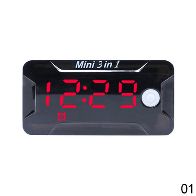 3 v 1 motocyklový digitálny voltmeter teplomer napätie čas teplota LCD displej mini hodiny vodotesný DC 8-72V