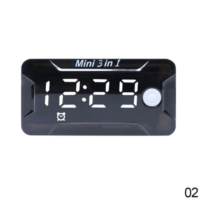 3 v 1 motocyklový digitálny voltmeter teplomer napätie čas teplota LCD displej mini hodiny vodotesný DC 8-72V
