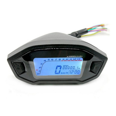 Univerzálny tachometer pre motocykle, počítadlo kilometrov, 5 prevodových stupňov, 7 podsvietení, 13 000 ot./min., 199 km/h, otáčkomer pre motocykle, LCD