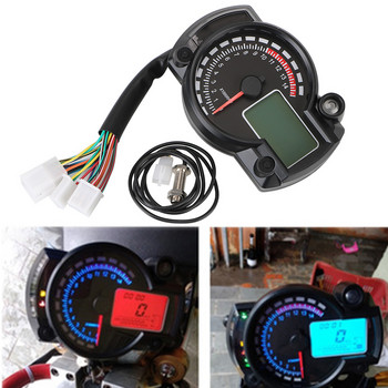 Αξεσουάρ μοτοσικλέτας 12V Ταχύμετρο LCD οδόμετρο ταμπλό Ψηφιακό ρολόι 7 χρώματα RGB Διακόσμηση Αντικατάσταση μοτοσυκλέτας