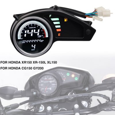 Мотоциклетен скоростомер LED цифров одометър за Honda Offroad XR150 XR-150L XL150 CG150 GY200 Тахометър за мотоциклет Измервателен уред