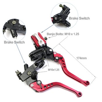Мото лост на спирачния съединител 22 мм резервоар на помпата за мотоциклети DOT за MSX125 DRZ400SM SUZUKI GSR400 BWS125 CRF450 Yamaha R6 CF VESPA CT70