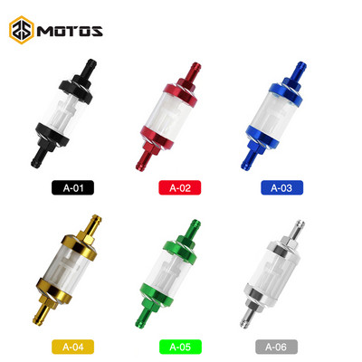 ZS MOTOS Culori 8mm 5/16`` Filtru de combustibil universal din aluminiu Benzină Diesel în linie pentru scutere de motociclete Accesorii pentru filtre de combustibil