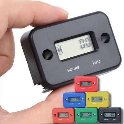 Измервател на часове на мотоциклет с таймер на батерията LCD цифров дисплей RPM автомобил джет ски лодка брояч брояч оборотомер габарит двигател инструмент