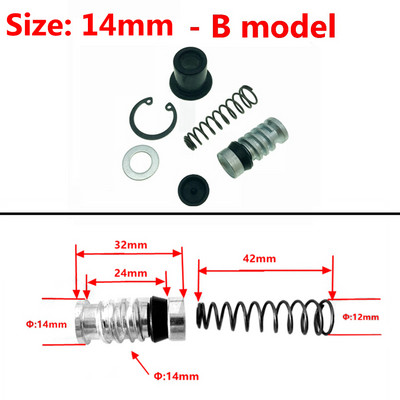 Virzuļa virzuļa remonta komplekti Galvenā cilindra virzuļa statņu remonta piederumi 11 mm 12,7 mm 14 mm 16 mm motocikla sajūga bremžu sūknis