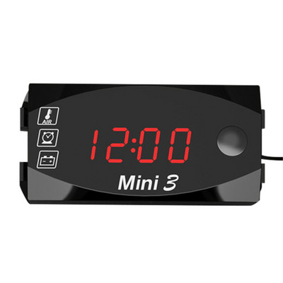 Mootorratta LED digitaalne voltmeeter 3-ühes elektrooniline kell termomeeter voltmeeter Mootorrataste kriips veekindel universaalne paneel 6-30 V