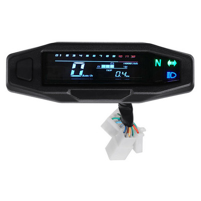 Vitezometru digital LCD pentru motocicletă 1200 RPM Contor de combustibil 12 V Afișaj comutare tensiune Odometru motocicletă pentru rusă KR200