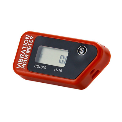Oranžový digitálny bezdrôtový vibračný merač hodín s resetovateľným meračom pre motocykel, štvorkolku, motocykel, kosačku na trávu, strojové vybavenie 016B