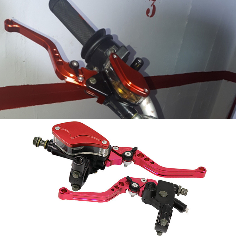 Alconstar- 7/8" CNC μοτοσυκλέτα διπλού υδραυλικού φρένου Συμπλέκτης Κύριος κύλινδρος μοχλός δεξαμενής Fit 50cc-300cc Sport Bike Street Bike