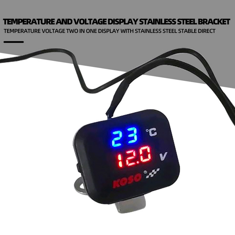 Mootorratta KOSO pinge temperatuuri näidik USB laadija voltmeetri termomeetri näidik YAMAHA XMAX PCX NMAX TMAX Vespa jaoks