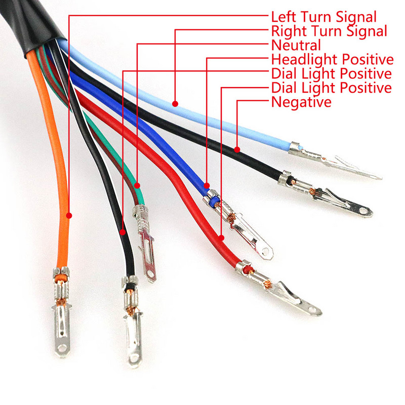 Μοτοσικλέτα Ρετρό Ταχύμετρο Χιλόμετρο 12V Μοτοσικλέτας Μετρητής διπλής ταχύτητας με ένδειξη LED Universal για Harley Kawasaki Cafe Racer