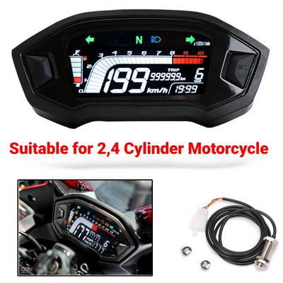 2022 Motocyklový rýchlomer s LCD displejom, univerzálny teplomer, nastaviteľný digitálny displej, rýchlomer, odolné diely pre motocykle