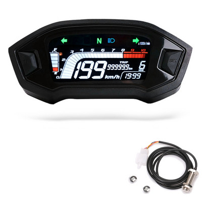 2022 Motocyklový rýchlomer s LCD displejom, univerzálny teplomer, nastaviteľný digitálny displej, rýchlomer, odolné diely pre motocykle