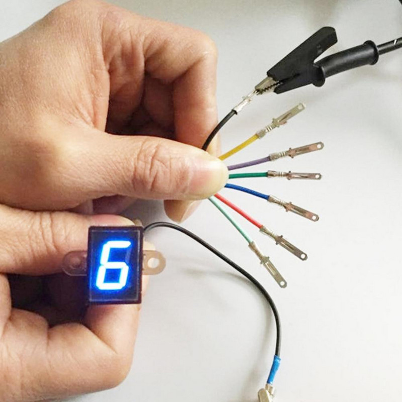 Универсален мотоциклет Цифров LED индикатор за скорости Лостове за превключване Сензорен дисплей Устойчив на висока температура Мотоциклетен индикатор за скорости