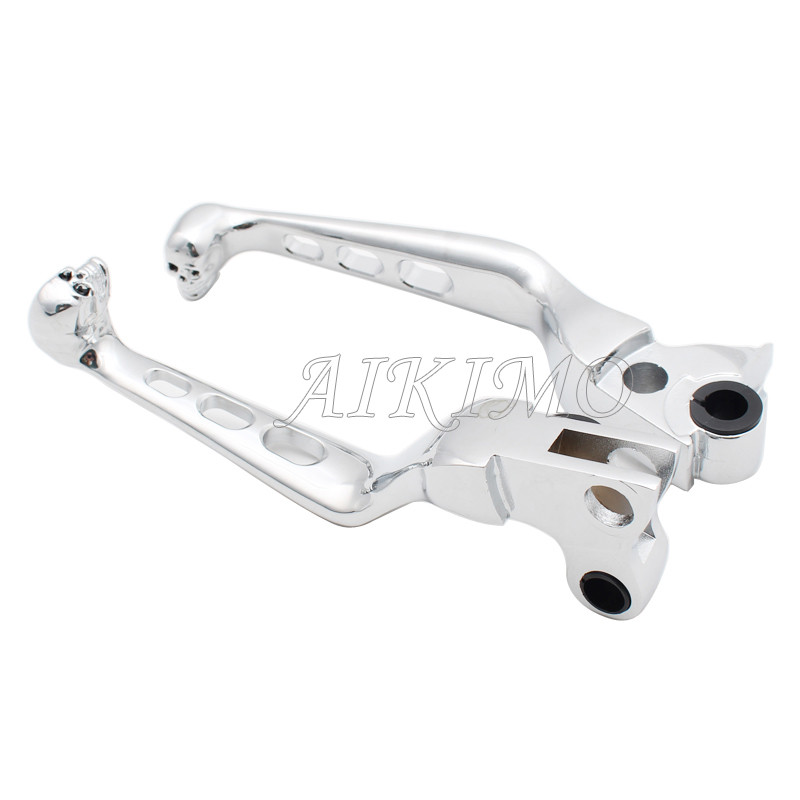 Hliníková riadidlá s pákou brzdovej spojky v štýle lebky pre Harley Sportster Softail Night Train Fatboy Electra Glide Custom