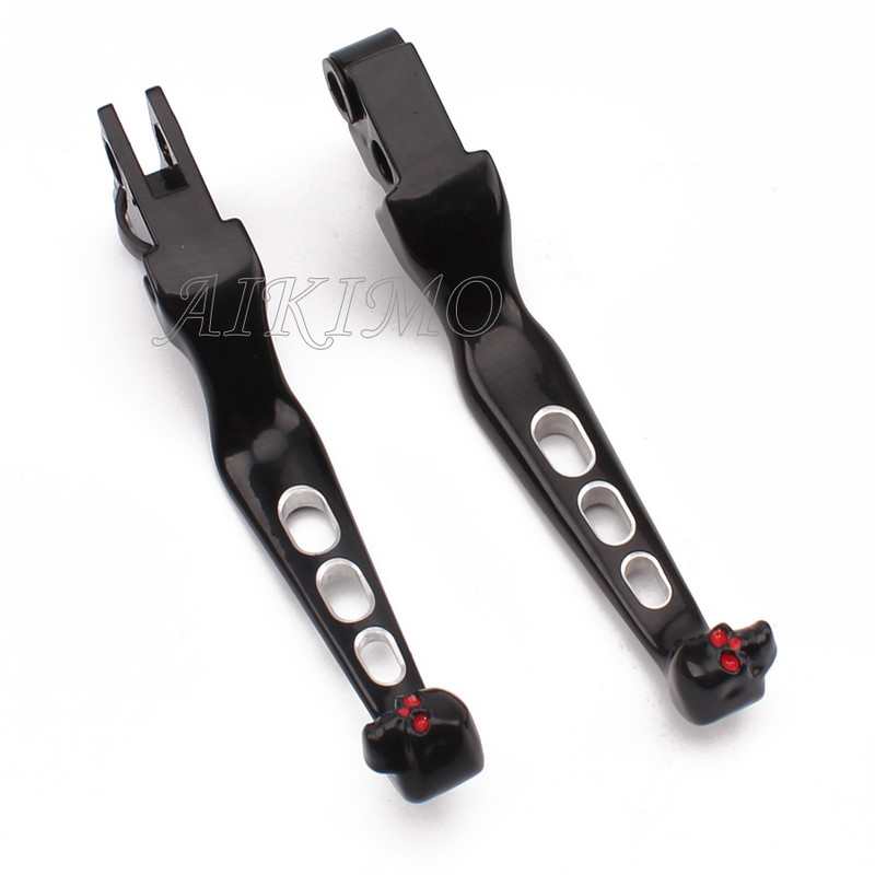 Hliníková riadidlá s pákou brzdovej spojky v štýle lebky pre Harley Sportster Softail Night Train Fatboy Electra Glide Custom