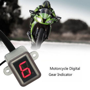 Мотоциклетен скоростомер Електронен за мотоциклетно табло 6-степенен дисплей Цифров LED светлинен дисплей с неутрален индикатор за скорости