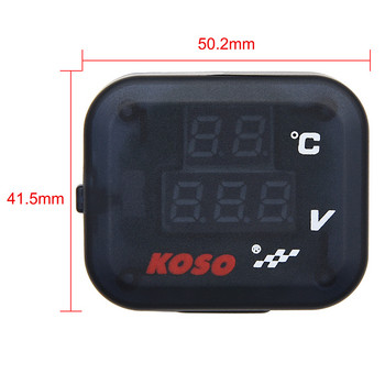 3 в 1 LED волтметър за измерване на температурата за мотоциклети Koso с USB порт за мото термометър