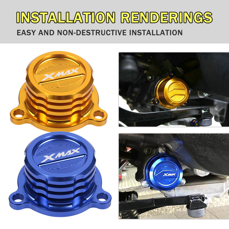 Motociklo modifikuoto vandens alyvos kuro filtro bako aušinimo spinduliuojančio dangčio dangtelis, skirtas Yamaha XMAX300 XMAX250 X MAX XMAX 250 300 400