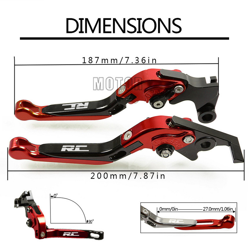 CNC alumínium motorkerékpár állítható összecsukható fék tengelykapcsoló karok RC200 RC390 RC125 RC 200 390 250 125 motorkerékpárhoz