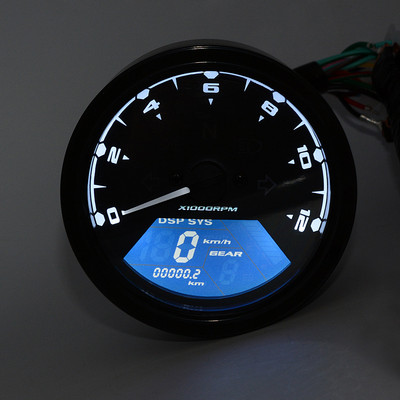 12000 RMP LCD скоростомер Одометър Оборотомер 1-4 цилиндъра Мотоциклетен габарит Мотоциклетно цифрово табло Универсално