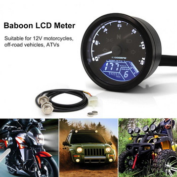Мотоциклет модифициран габарит 12V LED масломер LCD екран скоростомер оборотомер одометър части за мотоциклети инструменти