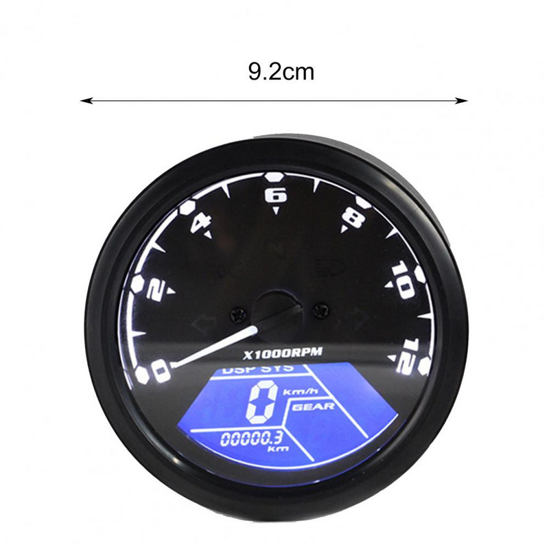 Motorkerékpár Módosított mérő 12V LED Olajmérő LCD képernyő Sebességmérő Fordulatszámmérő Kilométerszámláló Motorkerékpár alkatrész műszerek
