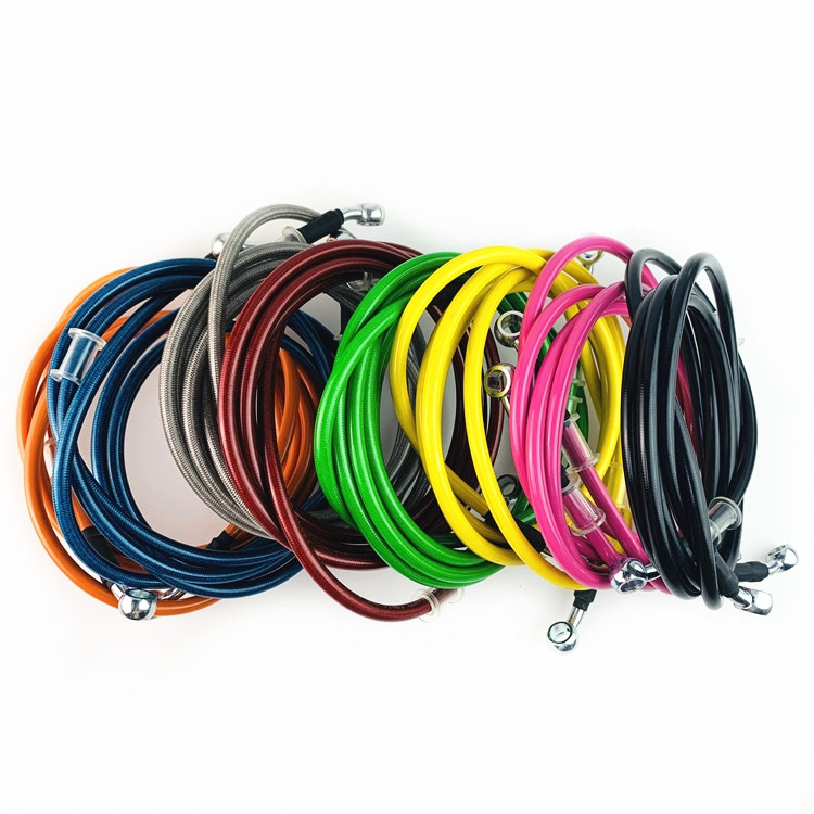 Kábel hydraulickej brzdovej hadice motocykla 950 mm - 2200 mm, 10 mm banjo, opletená olejová hadica pre Suzuki, Kawasaki, Yamaha, Honda