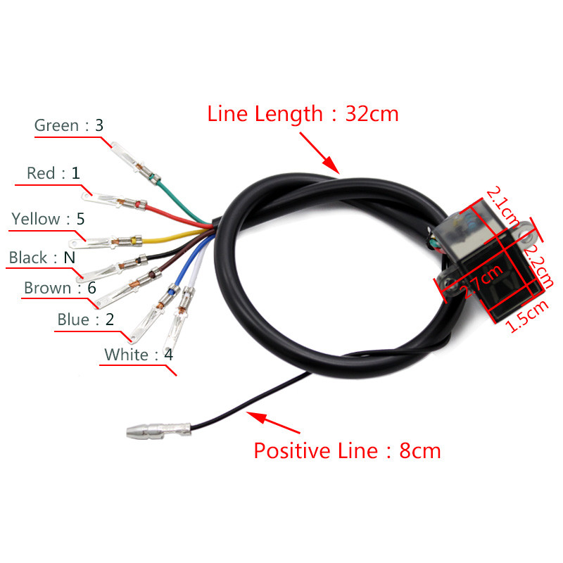 ROAOPP Universal Motocicletă 1-6 viteze Indicator de afișare digitală a treptei de viteză Montare directă impermeabilă pentru Suzuki Honda Yamaha Kawasaki