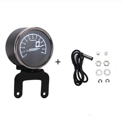 Többfunkciós mérőműszerek Műszerek Motorkerékpár Digitális kilométer-számláló Fordulatszámmérő Üzemanyagszint Sebességmérő Kijelző Led Kerek 12000rpm