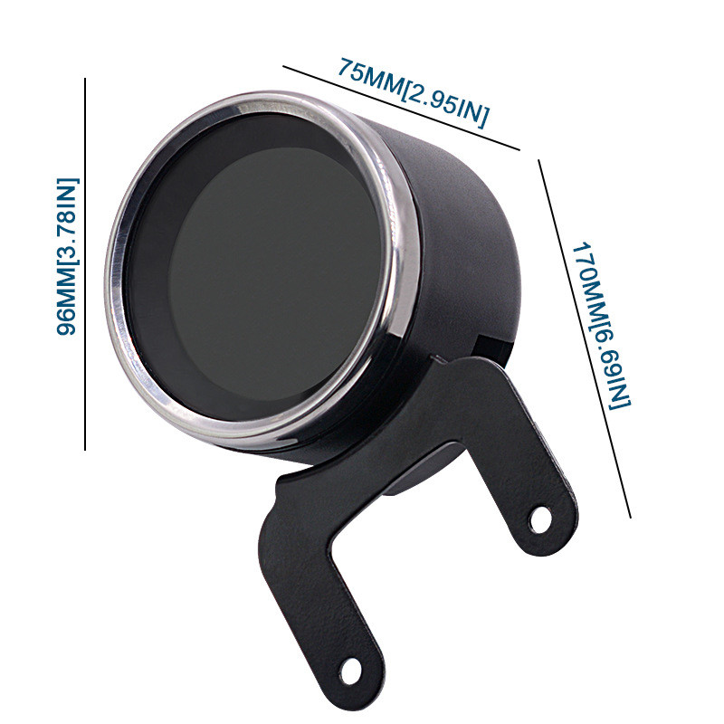 Többfunkciós mérőműszerek Műszerek Motorkerékpár Digitális kilométer-számláló Fordulatszámmérő Üzemanyagszint Sebességmérő Kijelző Led Kerek 12000rpm