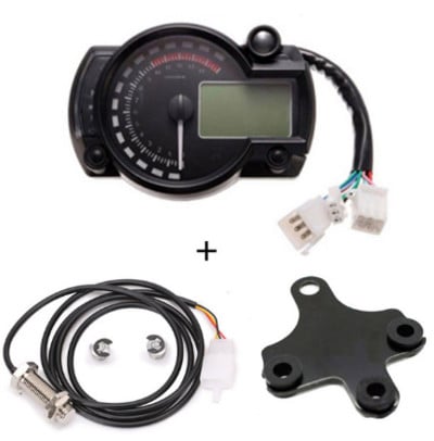 15000 ford./perc Modern Motorkerékpár Digitális Világító LCD Digitális Sebességmérő Fordulatszámmérő Fordulatszámmérő Állítható motorkerékpár sebességmérő