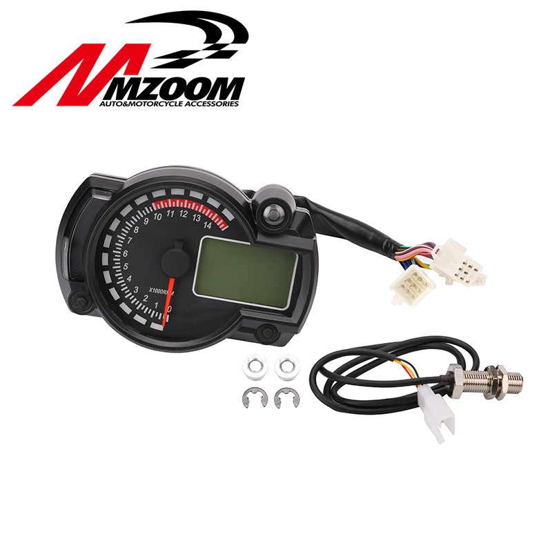 15000 ford./perc Modern Motorkerékpár Digitális Világító LCD Digitális Sebességmérő Fordulatszámmérő Fordulatszámmérő Állítható motorkerékpár sebességmérő