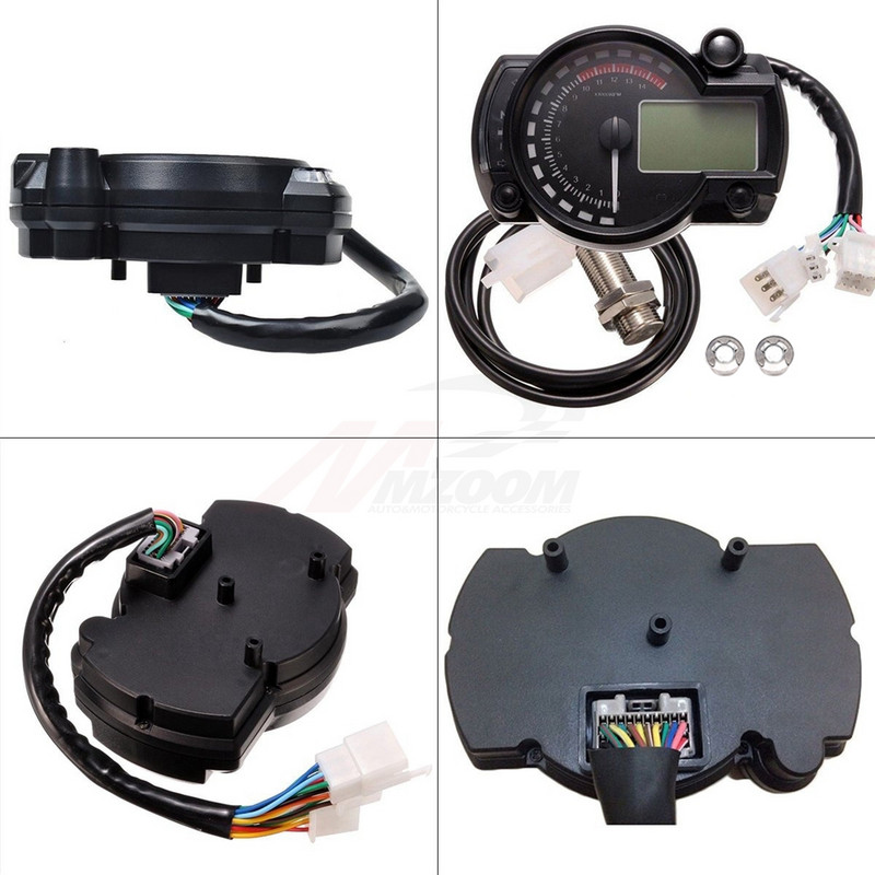 15000 ford./perc Modern Motorkerékpár Digitális Világító LCD Digitális Sebességmérő Fordulatszámmérő Fordulatszámmérő Állítható motorkerékpár sebességmérő