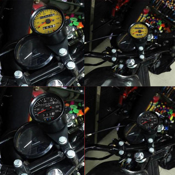 Универсален 12V мотоциклетен скоростомер Одометър Габарит Двоен скоростомер LED индикаторна светлина ATV Pit Dirt Bike Скутер Тахометър