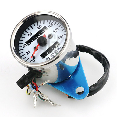 Universaalne 12 V mootorratta spidomeetri läbisõidumõõdik, kahe kiirusemõõtja LED-indikaatortuli ATV Pit Dirt Bike rolleri tahhomeeter