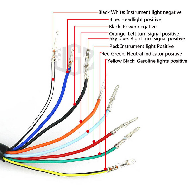 Universaalne 12 V mootorratta spidomeetri läbisõidumõõdik, kahe kiirusemõõtja LED-indikaatortuli ATV Pit Dirt Bike rolleri tahhomeeter