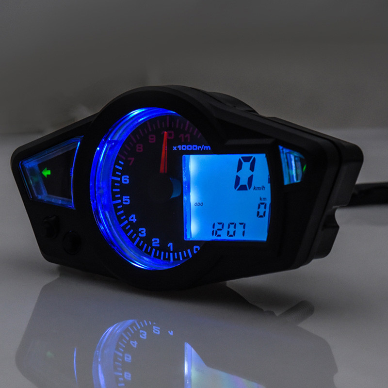 Vitezometru digital LCD pentru motociclete Tahometru PS250 Instrumente 0-299 km/h 14000/11000 RPM Instrumente taho cu ODO TRIP