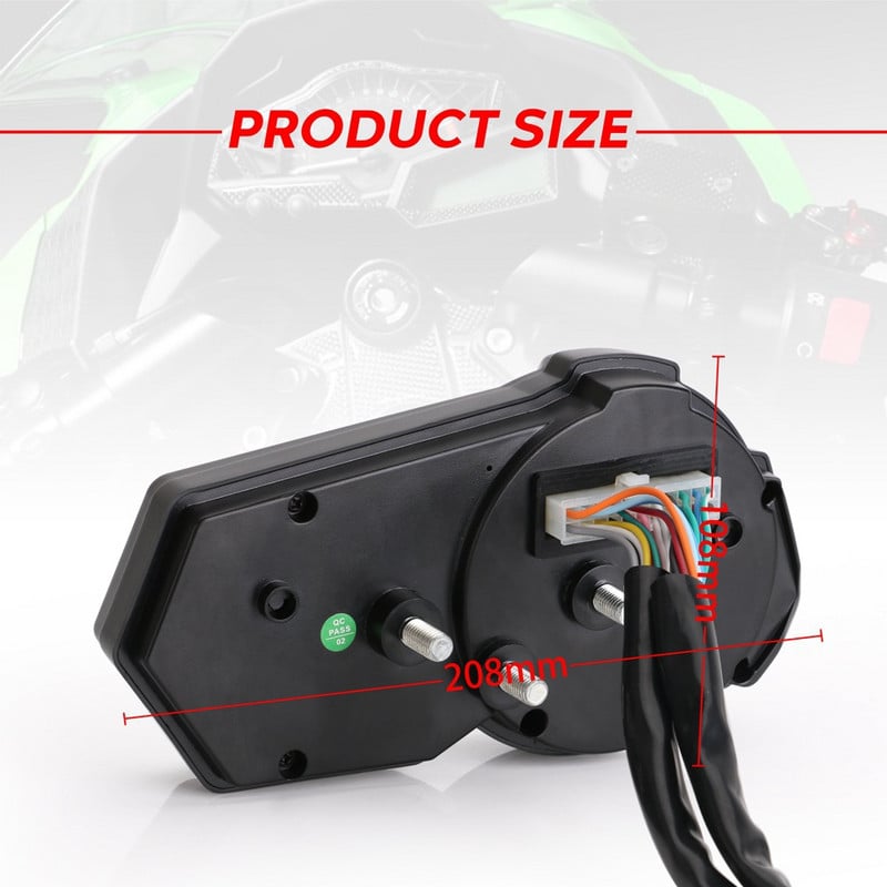 Univerzálny 1200 ot./min. motocyklový tachometer, otáčkomer, LCD digitálny rýchlomer pre 2,4 valce N1-6