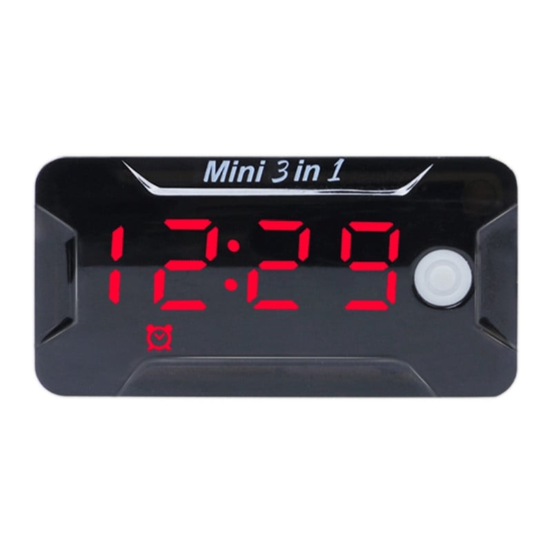 Univerzálne 3-v-1 motocyklové elektronické hodiny s teplomerom a voltmetrom, prachotesné LED hodinky s digitálnym displejom, DC 8V-72V, dropshipping