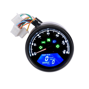 Για Cafe Racer Μοτοσικλέτα Ταχύμετρο Όργανο Ταχόμετρο Ταχόμετρο Ταμπλό μετρητής λαδιού LCD Ψηφιακή ένδειξη παύλας γενικής χρήσης