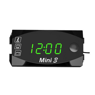 DC 6V-30V 3-in-1 digitaalne kella termomeeter pinge voltmeeter LED-ekraan mootorratta IP67 veekindel tester autopaadile