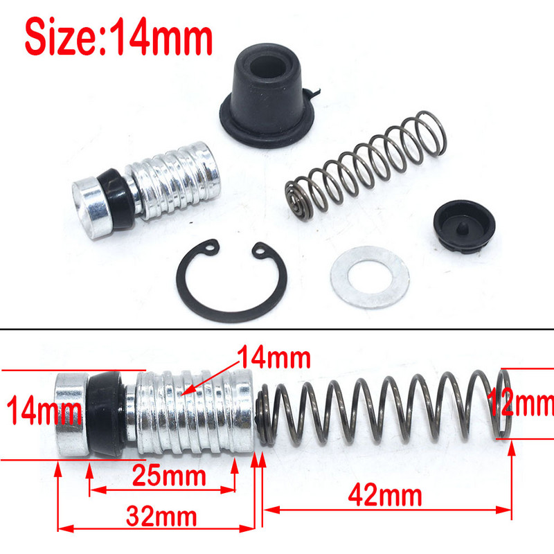 Súpravy na opravu piestu a plunžra hlavného valca, príslušenstvo na opravu piestnych súprav, 11 mm, 12,7 mm, 14 mm, spojkové brzdové čerpadlo motocykla