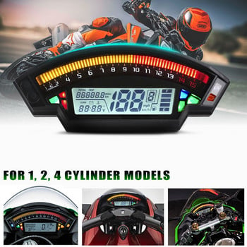 2020 LCD Цифров скоростомер 14000RPM 6 предавки 199km/h мотоциклет одометър за 1,2,4 цилиндъра метър универсален