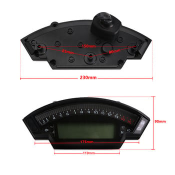 Ψηφιακό ταχύμετρο LCD 2020 14000 RPM 6 Gear 199km/h οδόμετρο μοτοσυκλέτας για 1,2,4 κυλίνδρους Universal