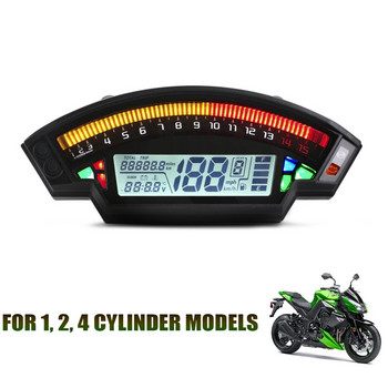 Ψηφιακό ταχύμετρο LCD 2020 14000 RPM 6 Gear 199km/h οδόμετρο μοτοσυκλέτας για 1,2,4 κυλίνδρους Universal